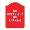 Signmission Designer Series Sign-No Overnight RV Parking, Red & White Aluminum Sign, 18" x 24", RW-1824-23824 A-DES-RW-1824-23824